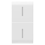 REPLACEABLE BUTTON KEY FOR AXIAL COMMANDS - WITH 2 DIFFUSERS - 1 MODULE - SATIN WHITE - CHORUSMART