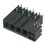 PCB plug-in connector, male header, closed side, THT/THR solder connection, 7.62 mm, Number of poles: 4, 270°, Solder pin length (l): 2.6 mm, tinned, black, Box