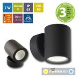 Verona R LED lamp, 7W, 3000K, IP65, black color