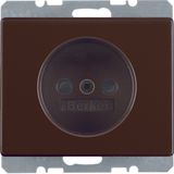 Socket outlet without earthing contact, Arsys, brown glossy