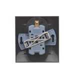 Three positions (1-0-2) single roller blind switch, 10A, matt aluminum