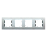 Quadruple frame, metal, aluminum / aluminum matt