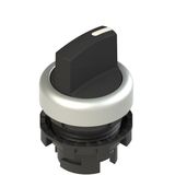 Short handle selector, 3 positions black with marking