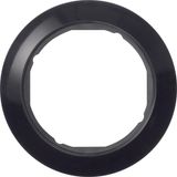 Frame, 1gang for centre plate Ø 58 mm, 1930, black glossy