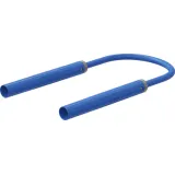Safety measuring lead with (4 mm lamella plug, straight) to (4 mm lamella plug, straight), 2 m, blue, PVC, 1.0 mm², CAT II, 66.1053-20023