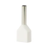 Double insulated sleeve terminal HI 2x0.75/8-bi white, Al/Cu
