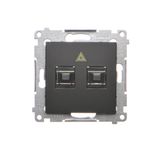 Double fiber optic sockets, black matt