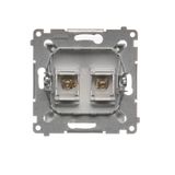 Double intermediate switch with indicator LED light, (module), 10AX, quick connection, cream white/electro white