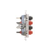 Double socket outlet with earthing and current phase constancy, (Complete product), 16A, 250V, Screw, anthracite, metalic