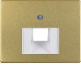 Centre plate for FCC socket outlet Berker Arsys, gold matt, aluminium anodised