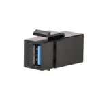 USB 3.0 keystone data connector Type A female-female, black