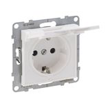 2P+E SOCKET SCHUKO STANDARD WITH FLAP AUTO TERMINALS SHUTTERED WHITE