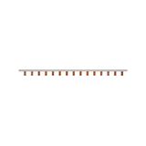BUSBAR, low voltage, 100 A, AC 600 V, DC 1000 V, 15 x 16 x 1012 mm, 57P, UL