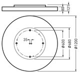 Surface-mounted luminaire Solegra Cover disc White around ETDD 168W 23600lm Lambertian (L) IK06 3 SDCM