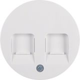 Centre plate 2 dust prot. sliders, R.1/R.3, p. white glossy