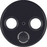 Centre plate for aerial soc. 2-/3hole, R.1/R.3/R.classic, black glossy