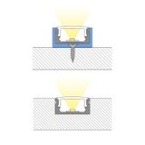Attached aluminum profile PQ, 17x8 mm, matt diffuser, complete, 1 m