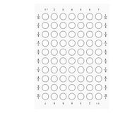 Inscription plates for printing for illuminated pushbutton, milky, without inscription, for self-labeling, 7 sheets A4,