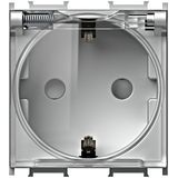 Socket silver, higher protection cover, transparent lid 16A