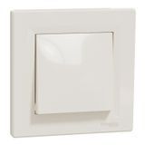 Asfora - 1pole pushbutton - 10A screwless terminals, cream