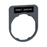 Legend holder with arret-marche marking for flush color plated grey