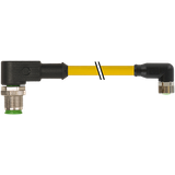 M12 male 90° / M8 female 90° A-cod. PVC 3x0.25 ye UL/CSA 0.3m