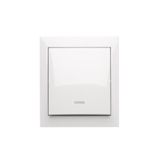 Splash-proof single switch with indicator light, 10AX, white