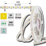 LED strip SMD5050 Y, 60LED/m, 14,4W/m, DC 24V, 360lm/m, IP20, 10mm, 50m