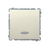 Intermediate switch with indicator light without pictogram, LED not replaceable Color: blue, (module), 10AX, quick connection, beige