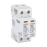 Surge protection device type 2 for photovoltaic applications with plug-in cartridge, Ucpv 600VDC, +, -, PE. Without remote contact