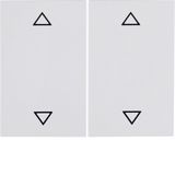 Rocker 2gang imprinted arrows symbol, K.1, p. white glossy