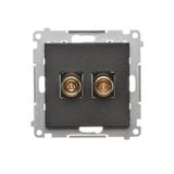 Loudspeaker socket, module, black matt