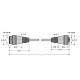 Power Cable Extension Cable   RSM 40 RKM 50-0.5M/BL67