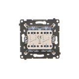 Double intermediate switch without pictogram, (module), Simon 24, IP20, 10AX, white