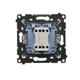 Double Keystone flat IT/telephone socket cover, (module), Gold matt, metalic