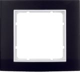 Frame 1gang, B.3, al. black/p. white matt, al. anodised