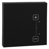 Room thermostat and hygrostat with input/output and manual temperature control.