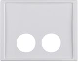 Centre plate 2 plug-in openings for call unit, arsys, p. white glossy