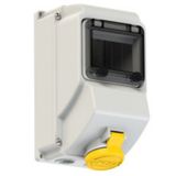 CEE wall mounted socket with window 16A 5p 9h IP44 FI (Eaton)