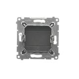 Double two-way switch without pictogram, (module), 10AX, Screw, black matt