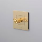 EU 1G DIMMER / 250W LED / CROSS / WITH LOGO / BRASS