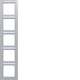 Cover frame 5-way vertical, text field, A.1, titanium
