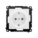 Single socket outlet with Schuko earthing, with shutters, module, 16A, quick connection, antibacterial white