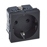 2P+E SCHUKO WITHOUT SHUTTER SCREW TERMINALS MATT BLACK
