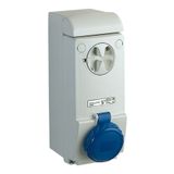 Unika interlocked socket - 16 A - 3P + N + E - 200...250 V AC - IP65 - wall