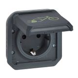 PLEXO GERMAN STANDARD SOCKET OUTLET FOR ELECTRIC BIKE - ANTHRACITE - MECHANISM