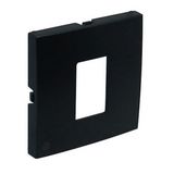 COV PLAT F/SINGLE RJ45 COMP SOCKETS MATTE BK