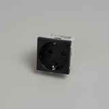 SCHUKO SOCKET MODULE / TYPE F / 45 MM / BLACK