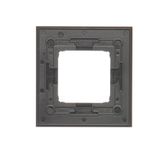Single switch with backlight LED, (module), 16AX, Screw, anthracite, metalic