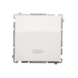 Single switch with indicator light, with indicator light LED not replaceable Color: blue, (module), 10AX, quick connection, white